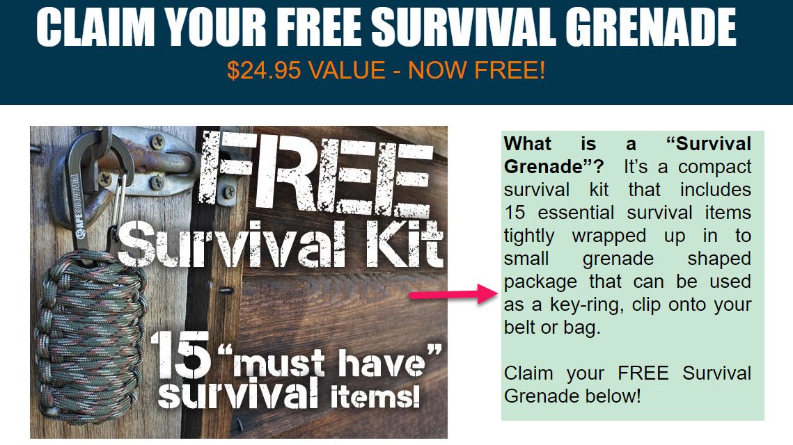 Free Survival Grenade a compact survival kit