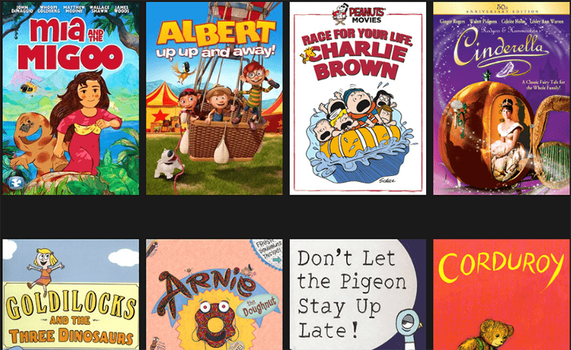 Stream thousands of films for free and wide collection of free movies and shows for Kids